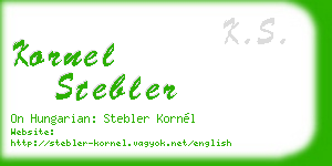kornel stebler business card